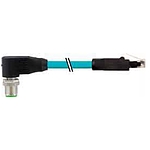M12 male 90° A-cod. / RJ45 male 0° shielded