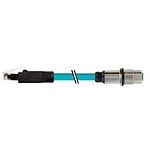M12 fem. recept. X-cod. / RJ45 male 0° shielded