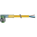 M12 female 90° A-cod. with cable LED Lite