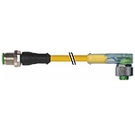 M12 male 0° / M12 female 90° A-cod. LED Lite