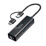 듀얼커넥터 기가랜 어댑터+3포트 USB 3.0 허브 (UH2117CAL)