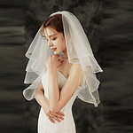 러블리 4단 숏 웨딩 베일