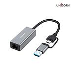 USB2.0 TYPE-A+C 2IN1 유선 랜카드 (CLAN-200AC)