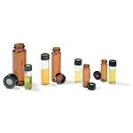 Vials, screw top with polypropylene open-top cap, pre-assembled, pkg of 100 volume 2 mL, amber glass vial (standard opening - 4.6 mm), PTFE/silicone septum