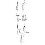 Ace-Thred Thermometer/Tubing Adapter Twin angled, side joint: ST/NS 24/40, top joint: ST/NS 24/40, bottom joint: ST/NS 24/25, thread I.D. 7.0 mm