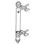 Filter funnel with drip-tip and two side-arms each equipped with a glass stopcock joint: ST/NS 14/20 M, capacity 100 mL