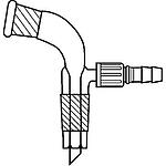Quickfit bends with vacuum connection socket joint: ST/NS 24/29, cone joint: ST/NS 24/29
