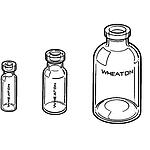 Wheaton glass serum bottle volume 125 mL, clear, O.D. 20 mm, diam. × H 54 mm × 107 mm