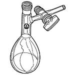 Reaction and storage flask, Kjeldahl, with glass stopcock on side-arm capacity 25 mL, female joint: ST/NS 14/20