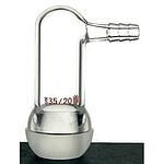 Synthware vacuum or argon adapter with hose connection on side joint: SJ 35/20