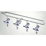 Synthware nitrogen/argon line manifold with PTFE stopcocks stopcock bore 2 mm,