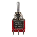 RS PRO Toggle Switch, Panel Mount, (On)-Off-(On), DPDT, Solder Terminal