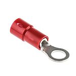 RS PRO Insulated Ring Terminal, M4 Stud Size, 0.5mm² to 1.5mm² Wire Size, Red