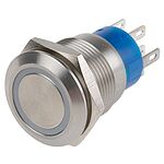 RS PRO Illuminated Latching Push Button Switch, Panel Mount, DPDT, 19.2mm Cutout, White LED, 250V ac, IP67