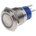 RS PRO Illuminated Latching Push Button Switch, Panel Mount, SPDT, 19.2mm Cutout, White LED, 250V ac, IP67