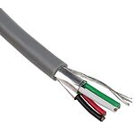 RS PRO Twisted Pair Data Cable, 2 Pairs, 0.34 mm², 4 Cores, 22 AWG, Screened, 100m, Grey Sheath