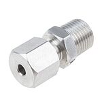 RS PRO In-Line Thermocouple Compression Fitting for Use with Thermocouple, 1/8 NPT, 1/8in Probe, RoHS Compliant Standard