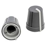 RS PRO 13mm Grey Potentiometer Knob for 6.4mm Shaft D Shaped