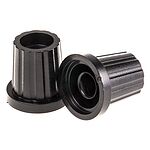 RS PRO 19mm Black Potentiometer Knob for 6.4mm Shaft D Shaped