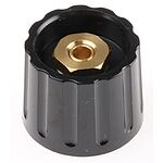 RS PRO 21.3mm Black Potentiometer Knob for 6mm Shaft