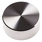 RS PRO 38mm Silver Potentiometer Knob for 6.4mm Shaft Splined