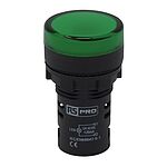 RS PRO, Panel Mount Green LED Pilot Light, 22mm Cutout, IP65, Round, 12V ac/dc