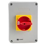 RS PRO 4P Pole Panel Mount Isolator Switch - 40A Maximum Current, 18.5kW Power Rating, IP65