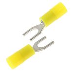RS PRO Insulated Crimp Spade Connector, 0.2mm² to 0.5mm², 26AWG to 22AWG, M3 Stud Size Nylon, Yellow