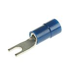 RS PRO Insulated Crimp Spade Connector, 1.5mm² to 2.5mm², 16AWG to 14AWG, M3 Stud Size Vinyl, Blue