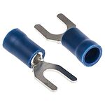 RS PRO Insulated Crimp Spade Connector, 1.5mm² to 2.5mm², 16AWG to 14AWG, M5 Stud Size Vinyl, Blue