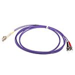 RS PRO LC to ST Duplex Multi Mode OM3 Fibre Optic Cable, 50/125um, Purple, 3m