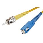 RS PRO SC to ST Simplex Single Mode OS1 Fibre Optic Cable, 9/125um, Yellow, 1m