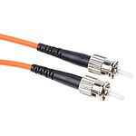 RS PRO ST to ST Simplex Multi Mode OM2 Fibre Optic Cable, 50/125um, Orange, 1m