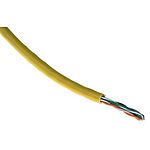 RS PRO Cat5 Ethernet Cable, U/UTP Shield, Yellow PVC Sheath, 50m