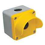 RS PRO Yellow Die Cast Aluminium Push Button Enclosure - 1 Hole 22mm Diameter
