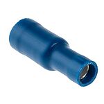 RS PRO Insulated Female Crimp Bullet Connector, 1.5mm² to 2.5mm², 16AWG to 14AWG, 5mm Bullet diameter, Blue