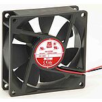 RS PRO Axial Fan, 24 V dc, DC Operation, 52.7m³/h, 1.67W, 60mA Max, 80 x 80 x 25mm