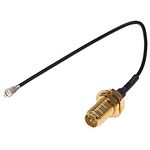 RS PRO Male RP-SMA to Female U.FL Coaxial Cable, RF, 50 Ω, 100mm