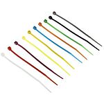 RS PRO Cable Tie, 100mm x 2.5 mm, Assorted Nylon, Pk-1000