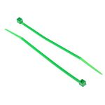 RS PRO Cable Tie, 100mm x 2.5 mm, Green Nylon, Pk-100