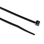 RS PRO Cable Tie, 142mm x 3.2 mm, Black Nylon, Pk-100
