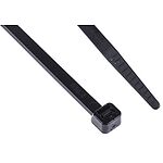 RS PRO Cable Tie, 250mm x 4.8 mm, Black Nylon, Pk-100