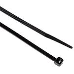 RS PRO Cable Tie, 292mm x 3.6 mm, Black Nylon, Pk-100