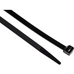RS PRO Cable Tie, 380mm x 7.6 mm, Black Nylon, Pk-100