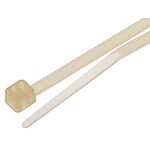 RS PRO Cable Tie, Heat Stabilised, 142mm x 2.5 mm, Natural Nylon, Pk-100