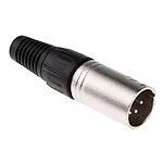 RS PRO Cable Mount XLR Connector, Male, 250 V ac, 4 Way, Silver Plating
