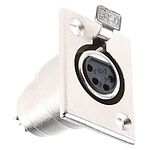 RS PRO Panel Mount XLR Connector, Female, 4 Way, Silver Plating