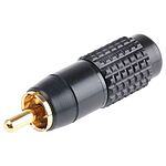 RS PRO Black Cable Mount RCA Plug, Gold