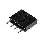 RS PRO 2.54mm Pitch 4 Way 1 Row Straight PCB Socket, Through Hole, Solder Termination