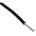 RS PRO Black 0.6 mm² PTFE Equipment Wire, 20 AWG, 19/0.2 mm, 100m, PTFE Insulation